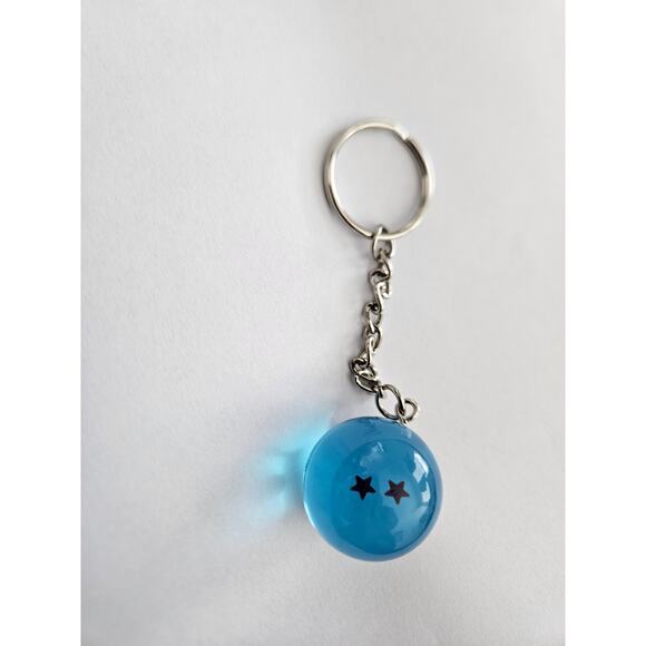 2-Stars Dragon Ball Keychain  DBZ Anime Accessory Blue Collectible - Picture 2 of 3